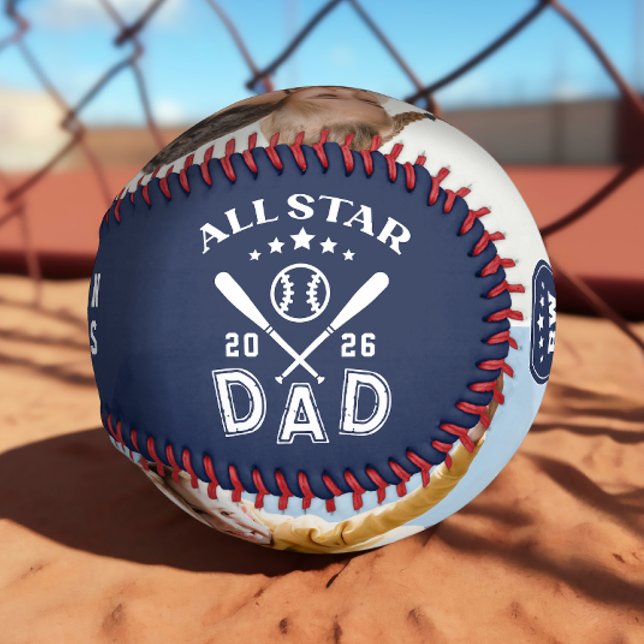 All Star Dad Photo Monogram Baseball (Creator Uploaded)