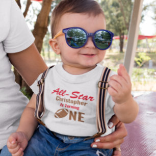 All Star Football 1st Birthday Baby T-Shirt