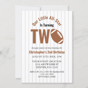 All-Star Football 2nd Birthday Invitation