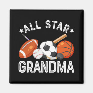 All Star Grandma Of The Birthday Boy Basketball So Magnet