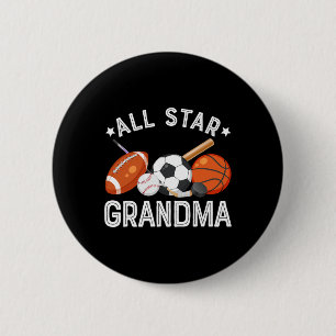 All Star Grandma Of The Birthday Boy Sketll Soccer 6 Cm Round Badge