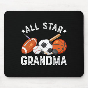 All Star Grandma Of The Birthday Boy Sketll Soccer Mouse Pad