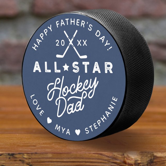 All Star Hockey Dad Happy Father's Day Gift Hockey Puck (All Star Hockey Dad Happy Father's Day Gift Hockey Puck)