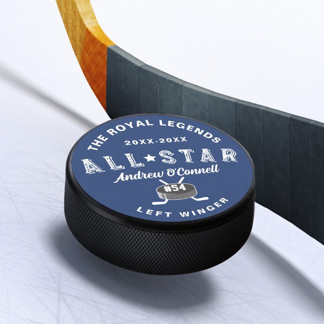 All-Star Hockey League Player Name Number Position Hockey Puck (All-Star Hockey League Player Name Number Position Hockey Puck)