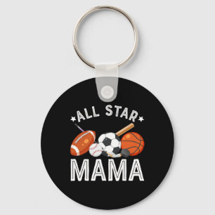 All Star Mama Of The Birthday Boy Sketll Soccer Sp Key Ring
