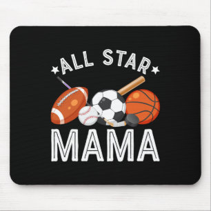 All Star Mama Of The Birthday Boy Sketll Soccer Sp Mouse Pad