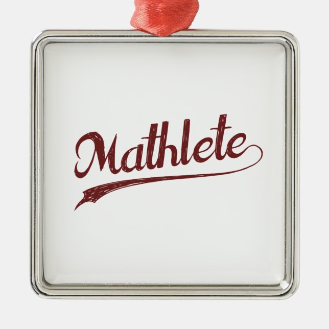 All Star Mathlete Math Athlete Metal Tree Decoration (Front)