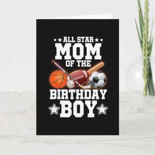 All Star Mom Of The Birthday Boy Sketll Soccer Spo Card