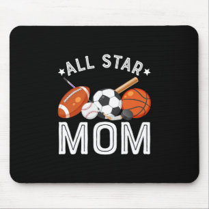 All Star Mom Of The Birthday Boy Sketll Soccer Spo Mouse Pad