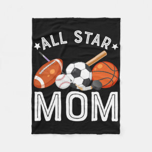 All Star Mum Of The Birthday Boy Basketball Soccer Fleece Blanket