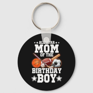 All Star Mum Of The Birthday Boy Basketball Soccer Key Ring