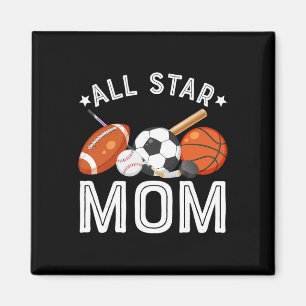 All Star Mum Of The Birthday Boy Basketball Soccer Magnet