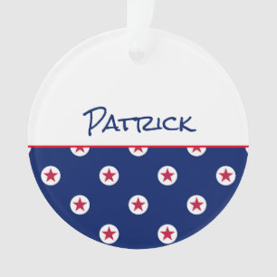 All Star NAME Sports Team Red White Blue Awards Ornament