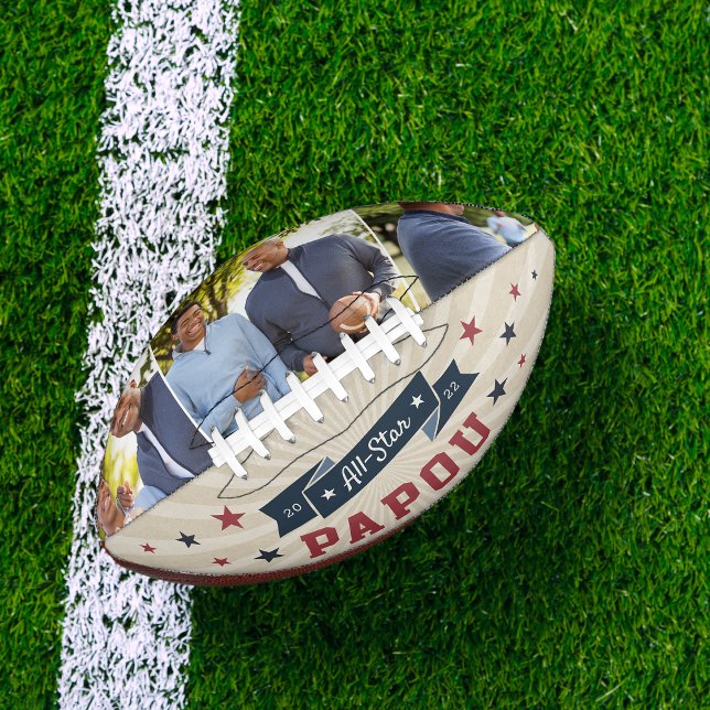 All Star Papou | Custom Grandpa Photo Football (Creator Uploaded)