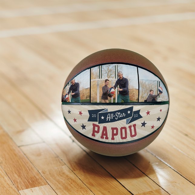 All-Star Papou Custom Photo Grandpa Basketball (Creator Uploaded)