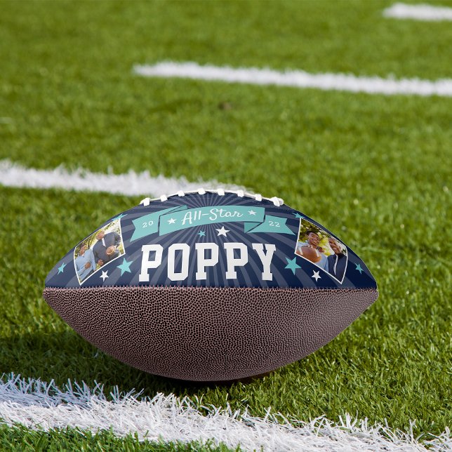 All Star Poppy | Custom Grandpa Photo Football (Creator Uploaded)