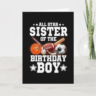 All Star Sister Of The Birthday Boy Sketll Soccer  Card