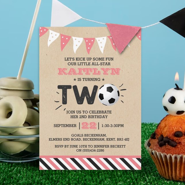 All-star Soccer Ball 2nd Birthday Invitation (Creator Uploaded)