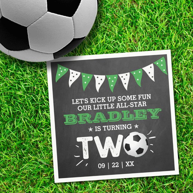 All-star Soccer Ball 2nd Birthday Napkin (Creator Uploaded)