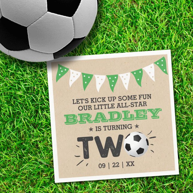 All-star Soccer Ball 2nd Birthday Napkin (Creator Uploaded)