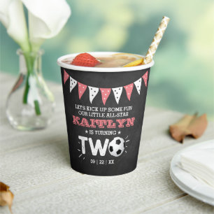 All-star Soccer Ball 2nd Birthday Paper Cups