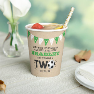 All-star Soccer Ball 2nd Birthday Paper Cups