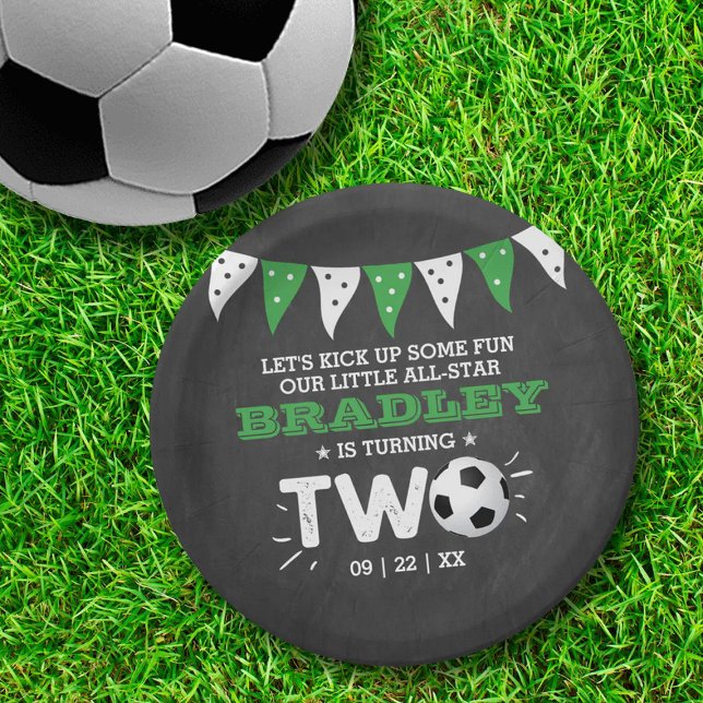 All-star Soccer Ball 2nd Birthday Paper Plate (Creator Uploaded)