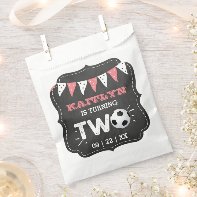 All-star Soccer Ball 2nd Birthday Party Favour Bag (Clipped)