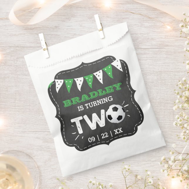 All-star Soccer Ball 2nd Birthday Party Favour Bag (Clipped)