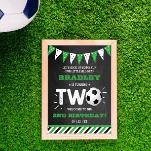 All-star Soccer Ball 2nd Birthday Welcome Poster