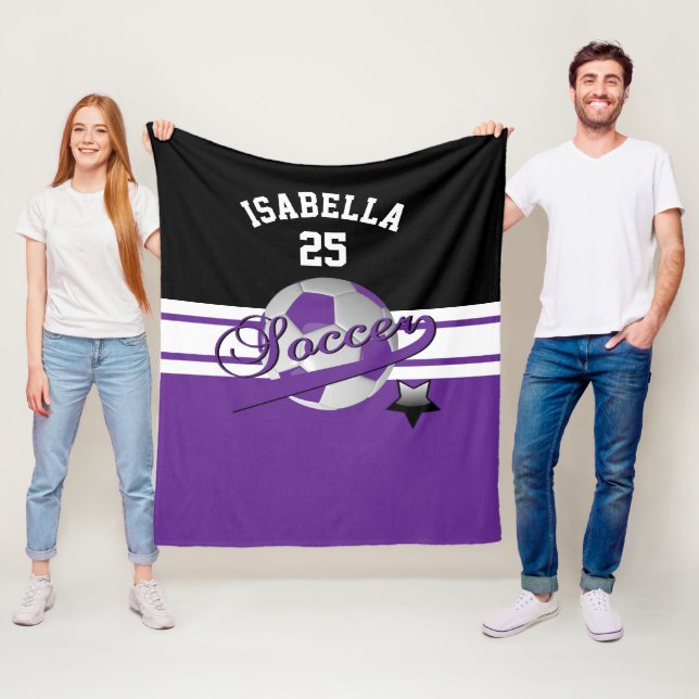 All Star Soccer | Purple Fleece Blanket (In Situ)