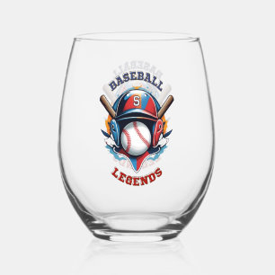 All-Star Spirit: Classic Baseball Essentials Sport Stemless Wine Glass