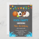 All star sport pool party invitation<br><div class="desc">All star sport pool party</div>