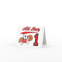 All Star Sports 1st Birthday Fill-in Invitation