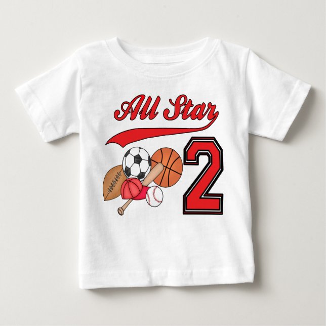 All Star Sports 2nd Birthday Baby T-Shirt (Front)
