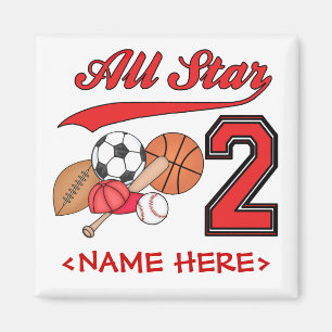 All Star Sports 2nd Birthday Magnet