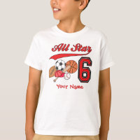 All Star Sports 6th Birthday Personalised