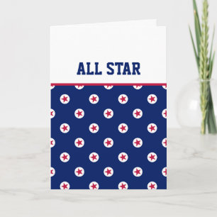 ALL STAR Sports Red White Blue Player Team Coach Card