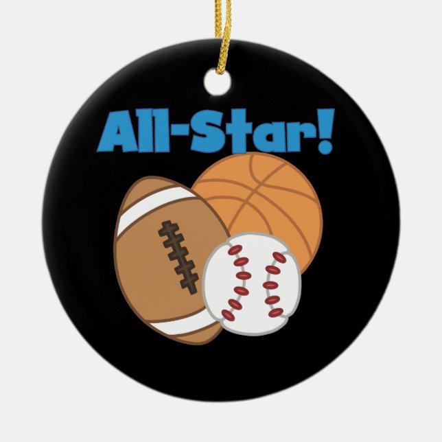 All Star Tshirts and Gifts Ceramic Tree Decoration (Front)