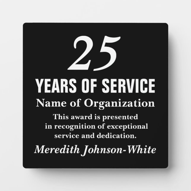 All-Star Volunteer Service Recognition Award Plaque (Front)