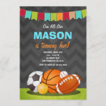 All Stars birthday Boy Birthday invitation Sports<br><div class="desc">♥ A perfect way to invite your guests to your little one's birthday party!</div>