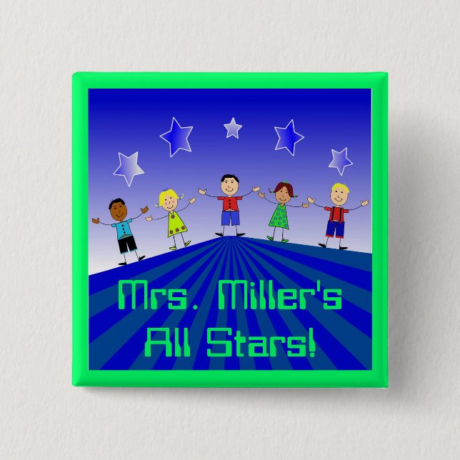All Stars Custom Button Pin (Front)