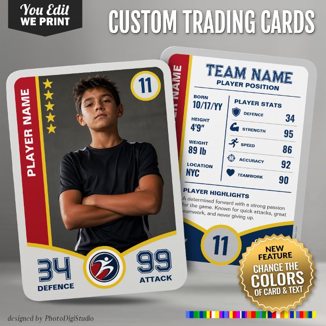 All Stars Custom Trading Card Editable Team Colour (All Stars Custom Trading Card Editable Team Colors Player card)