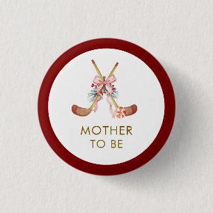 All Stars Girl Hockey Mother To Be Baby Shower 3 Cm Round Badge