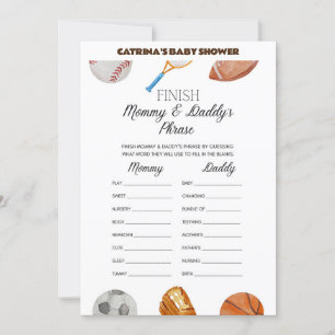 All Stars Sports Baby Shower - Editable Name, 5x7 Invitation