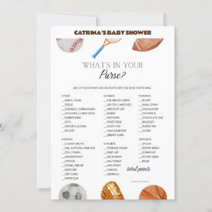 All Stars Sports Baby Shower - Editable Name, 5x7 Invitation