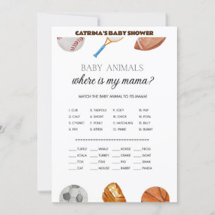 All Stars Sports Baby Shower - Editable Name, 5x7 Invitation