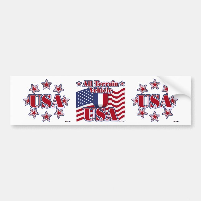 All Terrain Vehicle USA Bumper Sticker (Front)