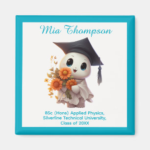🎓 All text customisable Chibi Blue Graduation Magnet