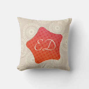 All Textured Look Add Initials Bright Star Cushion